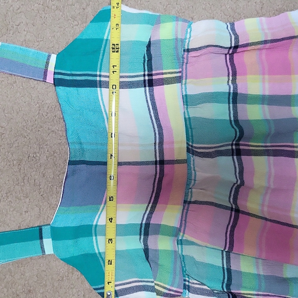 NWOT! LOFT Tie Back Peplum Top, Plaid, Size 0 - Picture 7 of 8